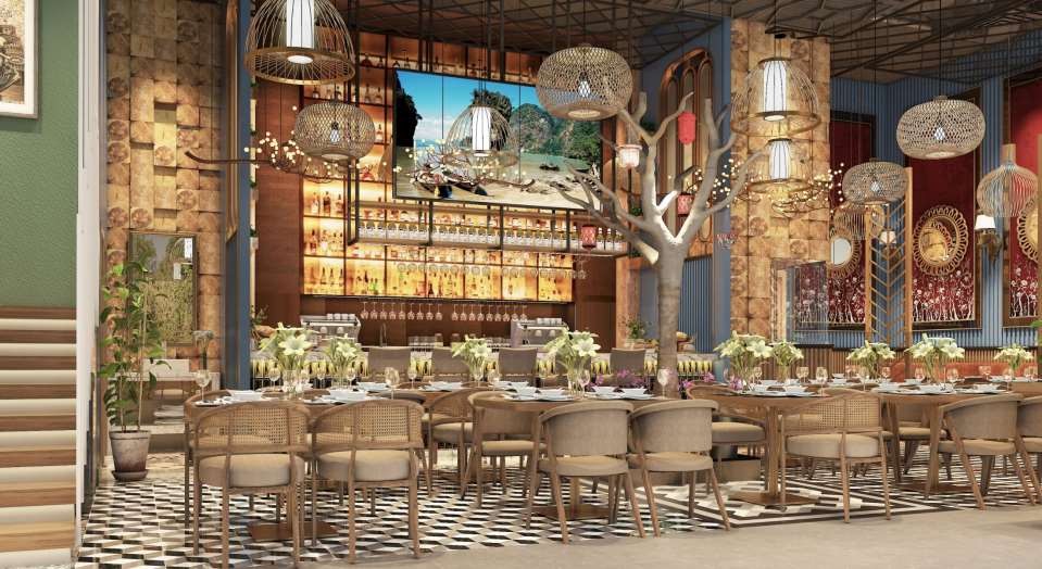 LDG RESTOBAR - Colonial-Contemporary Main Dining Promenade | Interior Designing Company in Kolkata | Saket Enterprises
