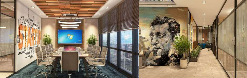 V3 OUTSOURCING - Acoustic Ceiling Clouds & Linear Luminaires | Interior Designing Company in Kolkata | Saket Enterprises